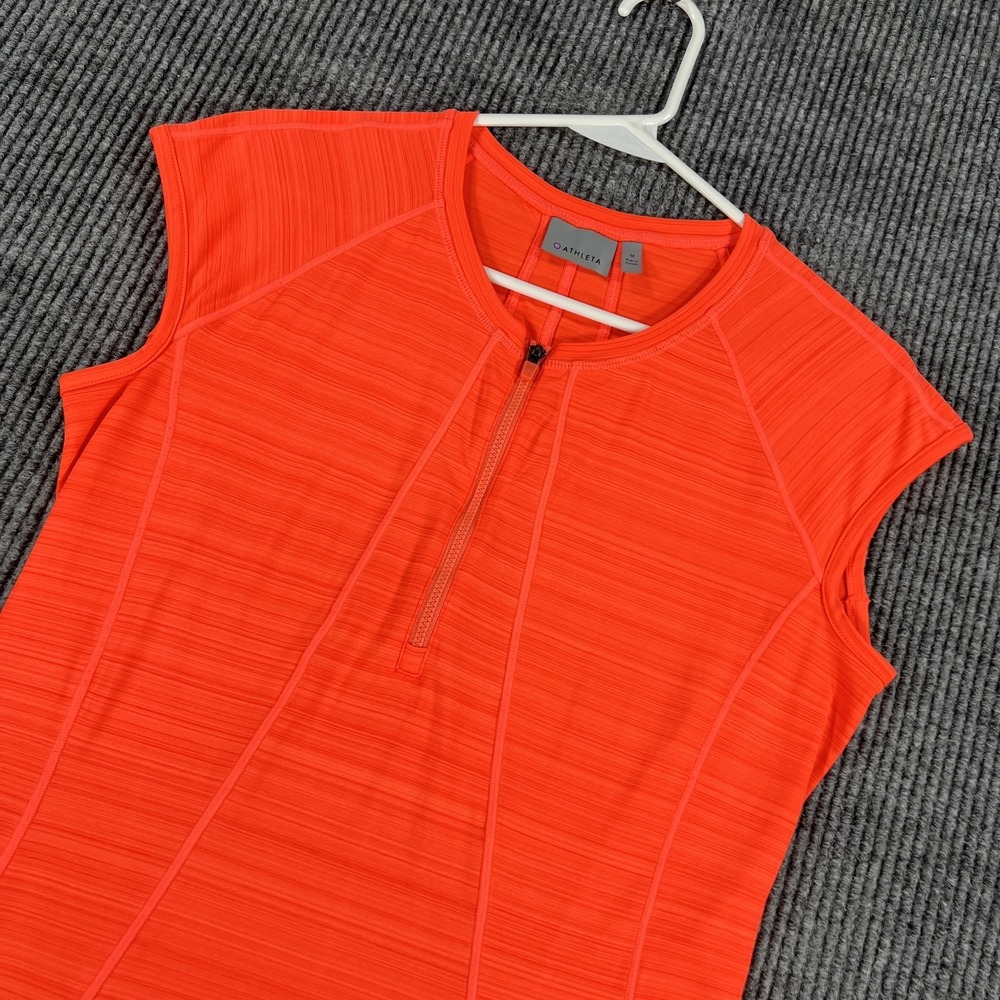 Athleta Shirt Womens Medium Short Sleeve Half Zip Performance Athletic Top